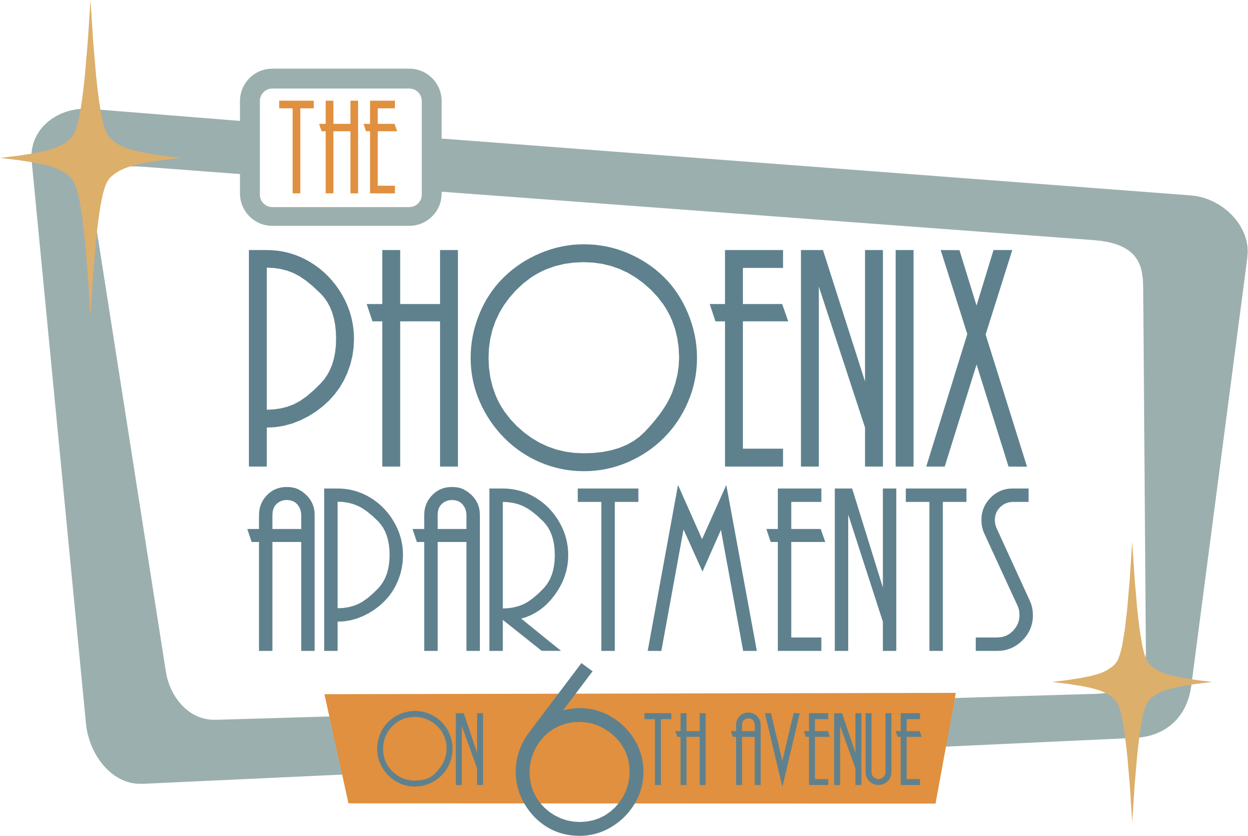 The image is a logo for The Phoenix Apartments on 6th Avenue.